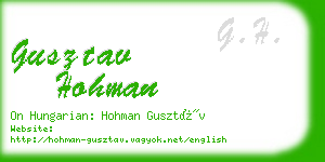 gusztav hohman business card